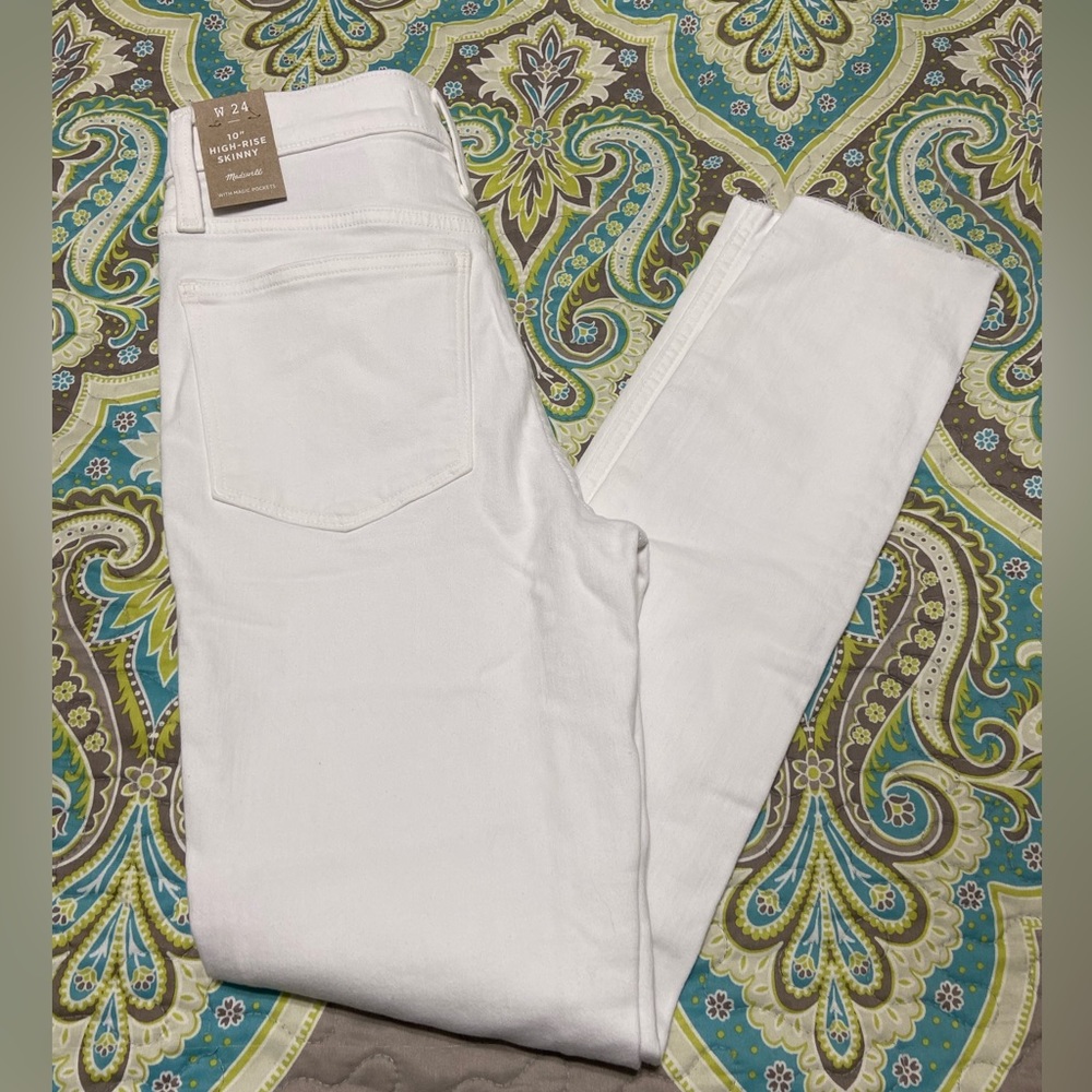 Madewell 10” High-Rise White Skinny Jeans